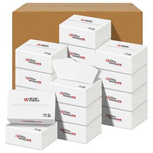 唯美源柔韧抽纸5层420张18包箱装家用餐巾纸竹浆公用面巾纸实惠装