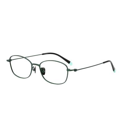 超轻纯钛小框绿色近视眼镜女文艺