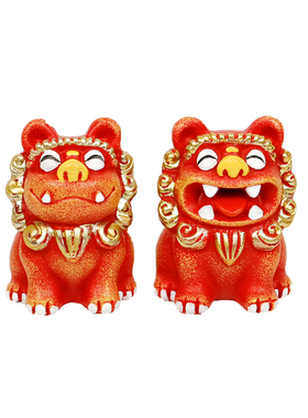 狮三百吉祥喜庆原创风车载摆件