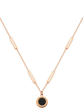 钛钢项链女锁骨链网红轻奢双面