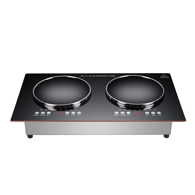 7000W大功率电磁炉双灶嵌入式电陶炉双头嵌入式凹面电灶台3500W
