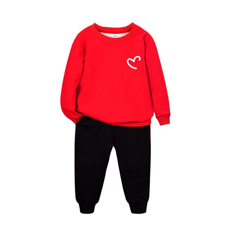 中国红小学生运动服套装春款