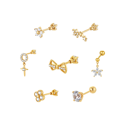 一撇一捺莫桑钻女耳钉