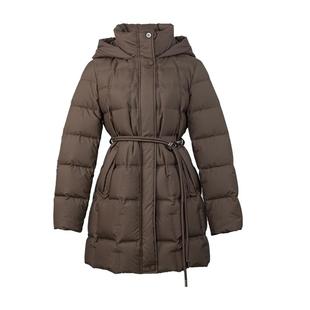 HONRN/红人中长款连帽收腰显瘦鸭绒羽绒服外套女款冬季HI59YR105