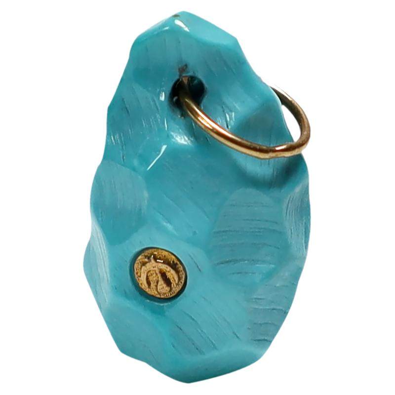 原矿湖北十堰秦古料高瓷绿松石无相K金随型吊坠挂坠小滴溜DIY配饰