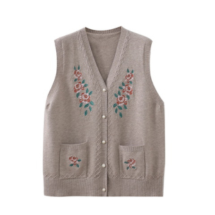 春季中老年马夹毛线衣坎肩外穿开衫中年人女秋冬装老太太背心内搭