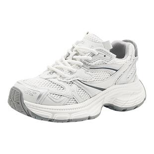 星期六厚底增高老爹鞋女银色春季新款百搭轻便显瘦运动休闲鞋女鞋