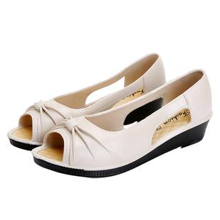 凉鞋女士夏季舒适平底镂空女鞋2026新款低跟单鞋大码妈妈鞋工作鞋