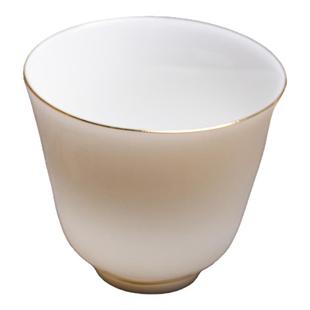 羊脂玉白瓷茶具单杯功夫茶杯6个陶瓷杯子纯白岩茶品茗主人杯酒杯