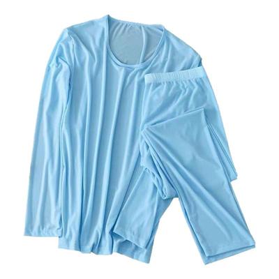 冰丝秋衣男款上衣春夏季单件长袖薄款冰凉超轻薄打底衫男士肌底衣