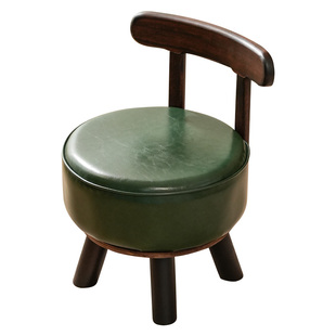 旋转小椅子实木家用小凳子矮凳靠背结实成人儿童旋转凳客厅沙发凳