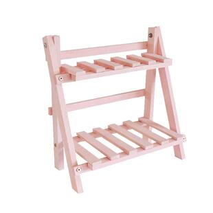 实工艺田园松木质多层花架子省空间阳台客窗台厅桌面多肉架置物架