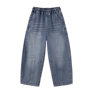 左西童装男童牛仔裤儿童春秋款裤子2026新款中大童春装洋气弯刀裤