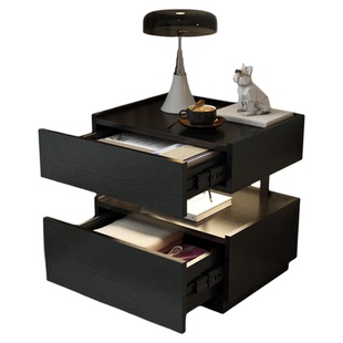 现代悬浮床头柜加感应夜灯卧室小型储物柜床边柜收纳大小智能定制