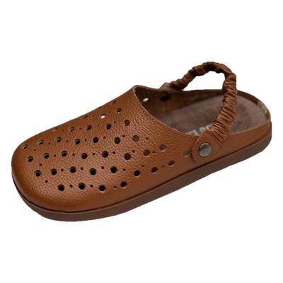 手工真皮洞洞鞋女2025新款夏季