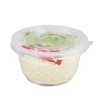 圆形一次性塑料碗商用带盖