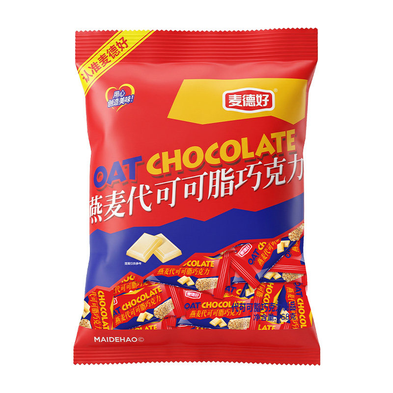 麦德好燕麦巧克力可可味营养麦片巧克力结婚散装休闲零食代可可脂