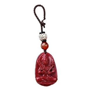 朱砂生肖挂件虚空藏普贤菩萨属虎牛本命佛吊坠守护神钥匙扣低含量