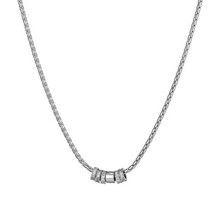 圆环转运珠吊坠项链高级小众男款锁骨链男士百搭男生配饰金属合金