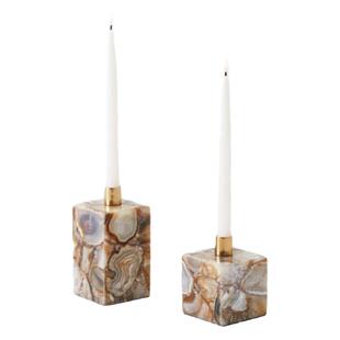现 纽约下城公园进口进口圣迭哥卓然天成玛瑙块新古典奢华烛台组