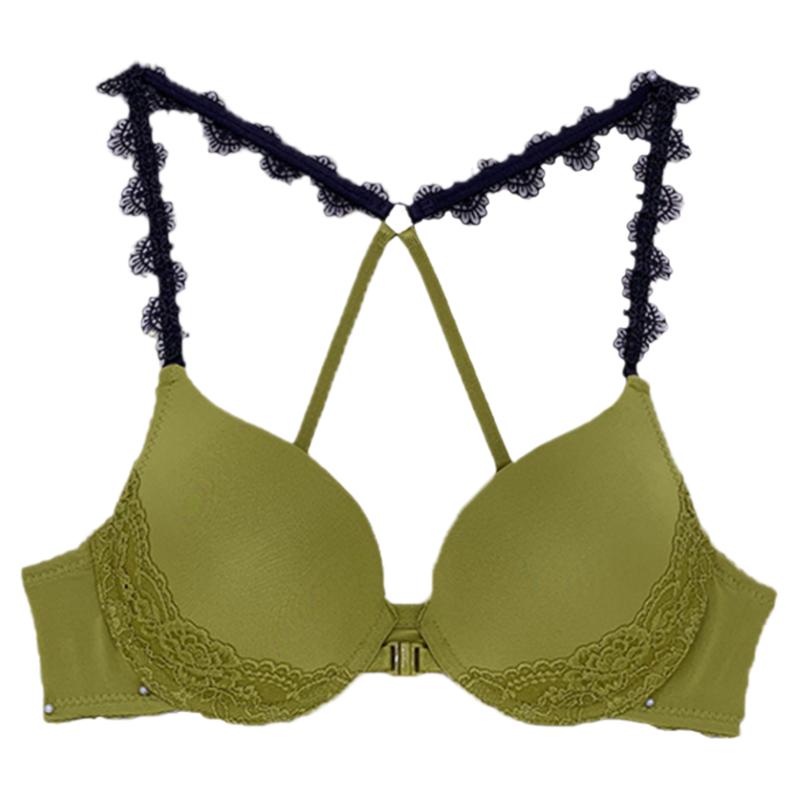 韩国La lingerie性感美背内衣前扣聚拢舒适交叉薄款单件文胸现货