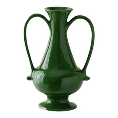 CoolerColour复古绿陶瓷花瓶花器干花水培插花家居艺术摆件小众