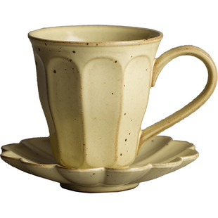 日式复古咖啡杯配碟 手工创意陶手冲咖啡精致生活下午茶杯子200ML