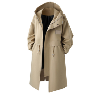 冲锋衣男防水中长款风衣男式加厚大衣高档休闲秋冬季外套春秋派克