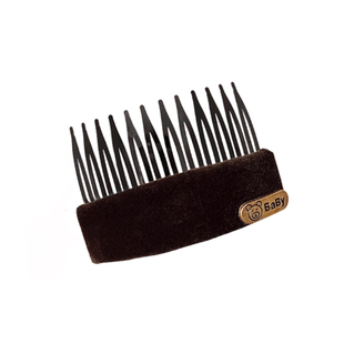 复古金标丝绒倒插梳碎发整理发梳女无痕刘海发夹子秋冬高颅顶头饰