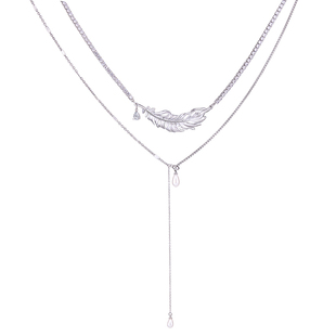 【江衡同款】SUMIYAKI 羽毛系列双层金属流苏珍珠项链男女同款