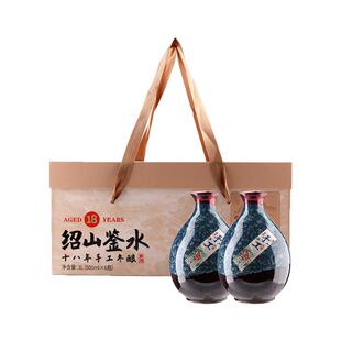 绍兴十八年陈手工冬酿黄酒500ml*6瓶礼盒装绍山鉴水糯米花雕老酒