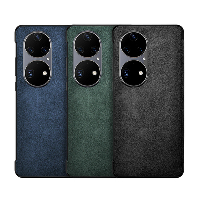 适用华为p50pro手机壳翻毛皮男士