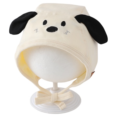 婴幼儿帽子春秋薄款护囟门胎帽男女宝宝小月龄防风纯棉包头可爱帽