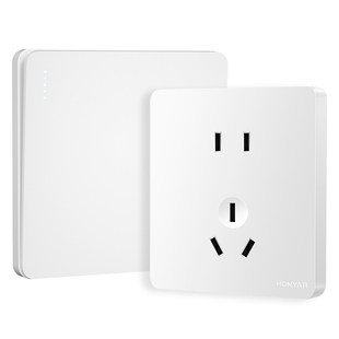 鸿雁开关插座旗舰店86型五孔插座多孔家用暗装墙壁开关面板X5白色