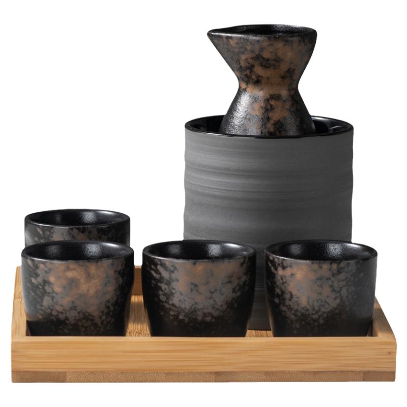 日本清酒酒具陶瓷白酒分酒器燒酒杯古風酒盅溫酒器日式清酒杯套裝