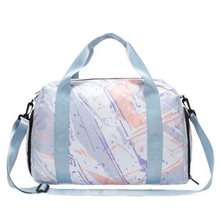 健身包干湿分离游泳包男女短途旅行运动收纳包涂鸦风斜挎包手提包