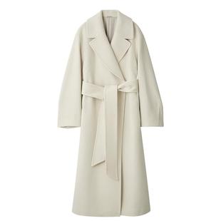 SNIDEL秋冬款气质翻领系带长款羊毛呢大衣外套SWFC245001