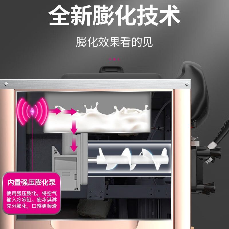 乐创冰淇淋机商用圣代雪糕机立式全自动甜筒台式小型软质冰激凌机