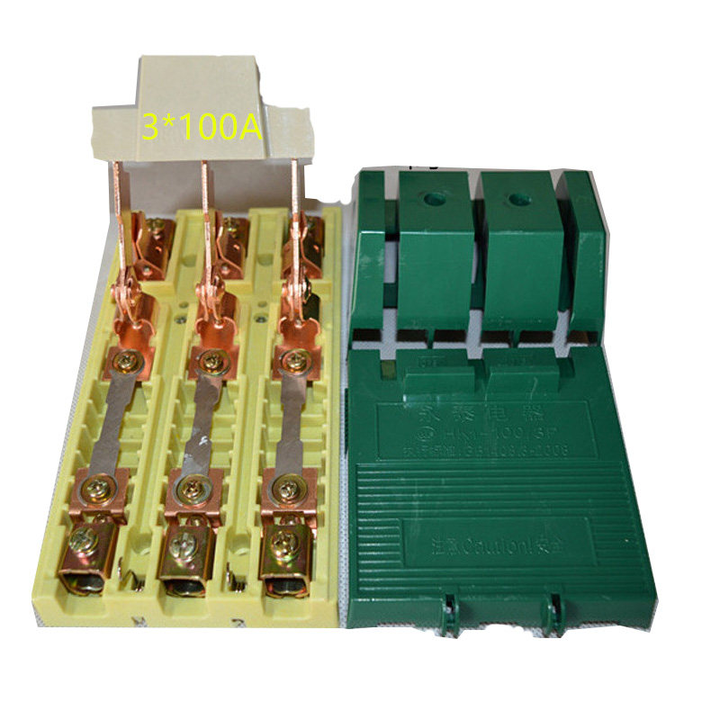 三相闸刀100A开启式负荷开关2相刀闸电源闸刀绿色单投380V63A包邮