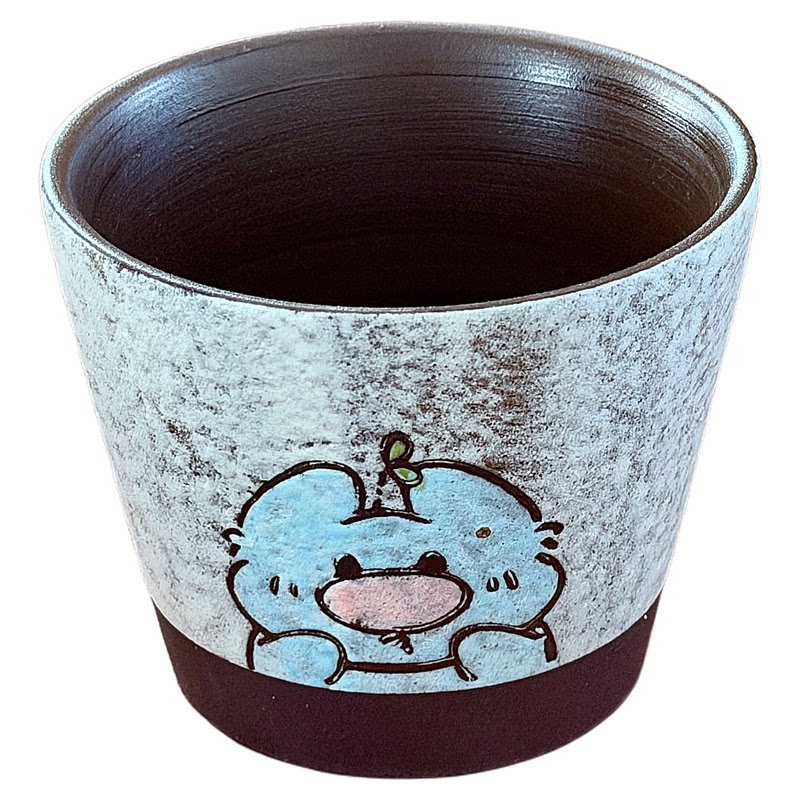 复古手作岩绘粗陶憨萌猫咪手握杯