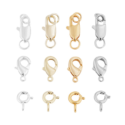 镀18K金龙虾扣diy配件接头收尾扣