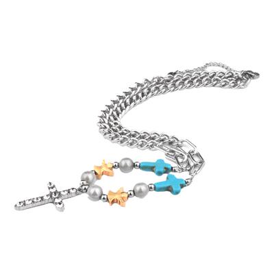 合金钛钢链子水波链情侣