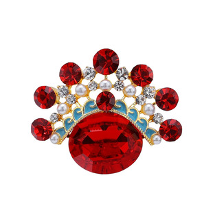 中国风红色刀马旦胸针女款高档复古国潮胸花西装领针胸口防走光扣