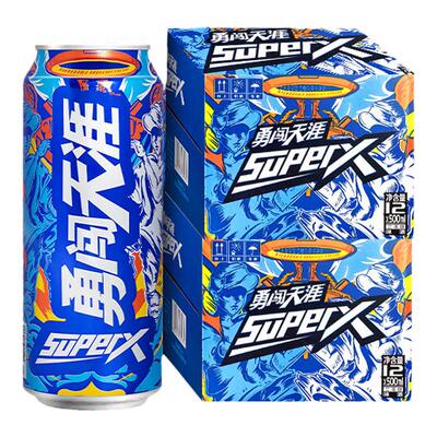 雪花啤酒超级勇闯天涯SuperX8度500ml12罐*2箱