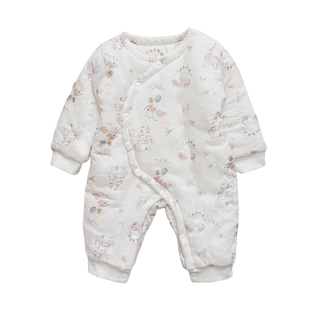 夹棉婴儿连体衣加厚保暖棉衣外穿棉服外出服新生儿宝宝衣服秋冬装