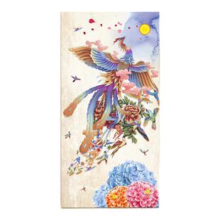 5d钻石画满钻百鸟朝凤十字绣2026新款水钻客厅大气竖版玄关钻石绣