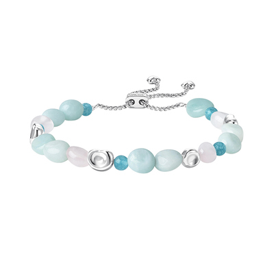 明星同款Onchic小心诗假日波光手链女轻奢精致粉水晶手串珠玛瑙