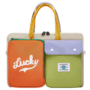 手提笔记本电脑包14寸多巴胺斜挎平板收纳包女高级感小众通勤适用于苹果macbookair13联想小新pro华为13.3