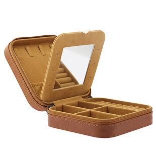 「四方宝盒」美拉德色系便携首饰盒随身小型首饰包耳环收纳盒戒指