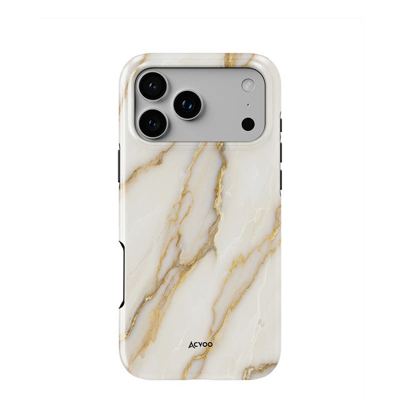 Acvoo雪域金纹仿真大理石纹理iPhone17Promax保护16适用于苹果15手机壳14防摔壳13不褪色12环保可水洗Air全包
